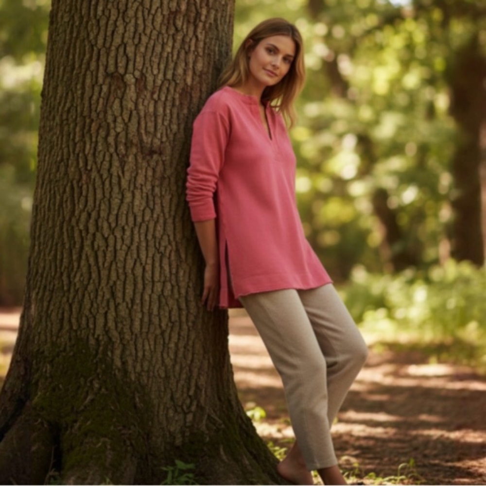 Pilcro Pink Split Hem Tunic by Anthropologie